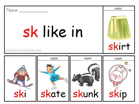 sk words flip book