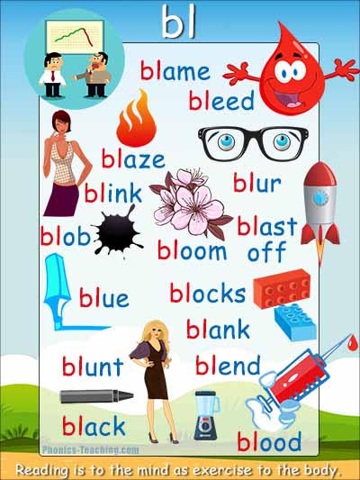 bl words consonant blends