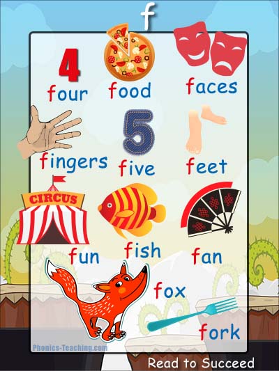 F Words Phonics Poster Free Printable Ideal For Phonics Practice