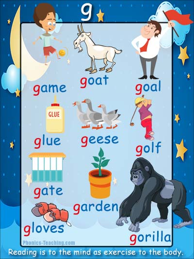 g Words Phonics Poster - Free & Printable - Ideal for Phonics Practice