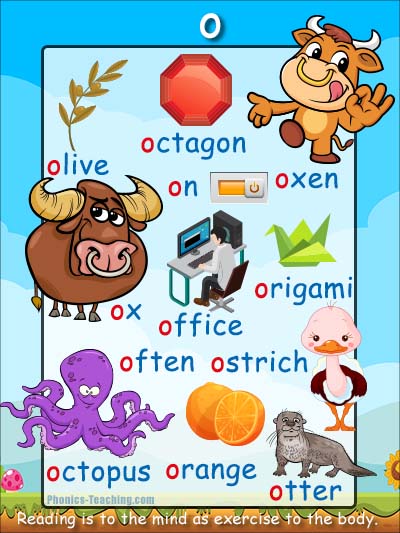 O Words Phonics Poster Free Printable Ideal For Phonics Practice