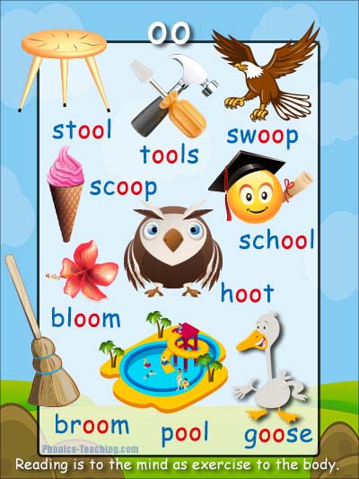 oo words - oo sound Phonics Poster - Words with oo [Printable & Free]