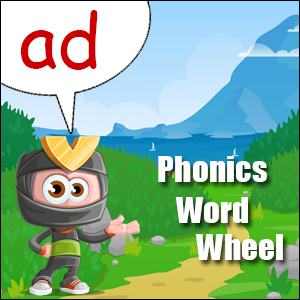 Word Wheel - ad words - FREE Printable ad sound - Phonics Lesson