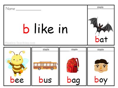 B Words - Flip Book - FREE & Printable - Ideal For Alphabet Sound Practice