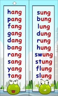 ang wordlist & ung wordlist - FREE Printable Word Lists - Phonics Practice