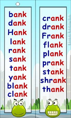ank word list - FREE Printable Word List - ug words for phonics lessons