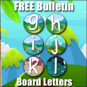 bulletin board letters g to l