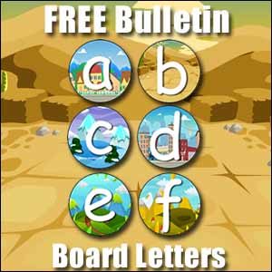 bulletin board letters a to f