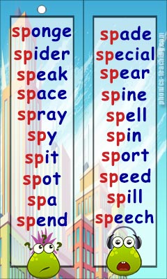 sp word list - FREE Printable - sp sound words for phonics lessons