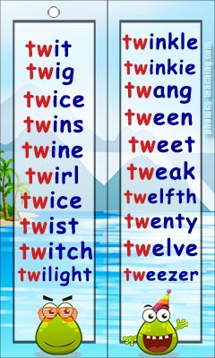 tw word list - FREE Printable - tw sound words for phonics lessons
