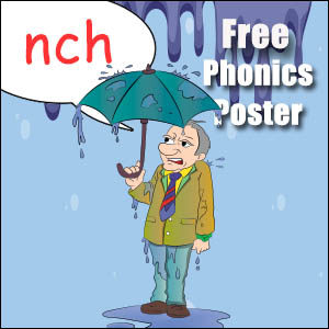 words with nch phonics poster for kids