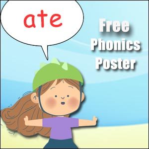 ate words phonics poster