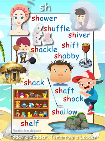 sh words phonics poster - sh word list - Teaching the sh sound to kids