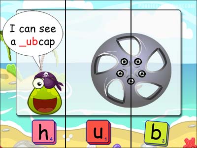 CVC puzzles - ub words - hub