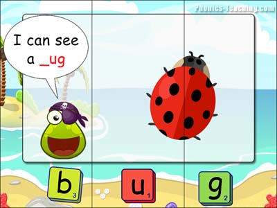 CVC puzzles - ug words - bug
