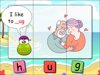 CVC puzzles - ug words - hug