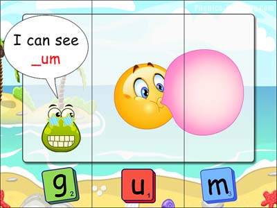 CVC puzzles - um words - gum