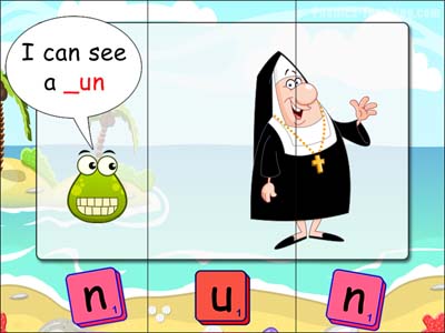 CVC puzzles - un words - nun