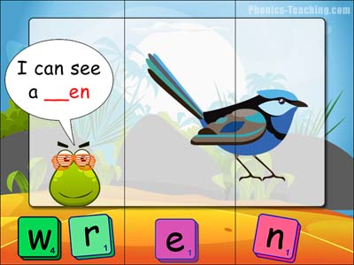 CVC puzzles - en words - wren