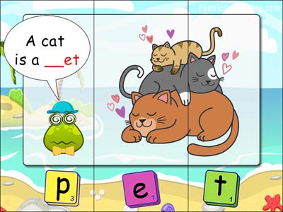 CVC puzzles - et words - pet