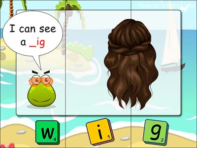 CVC puzzles - ig words - wig