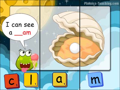 CCVC puzzles - am words - clam