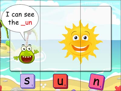 CVC puzzles - un words - sun