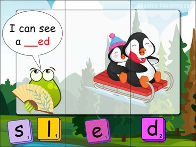 CCVC puzzles - ed words - sled