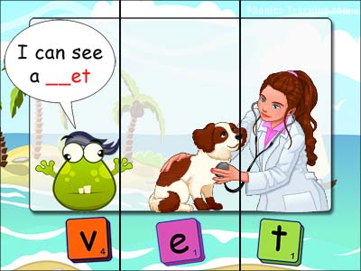 CVC puzzles - et words - vet