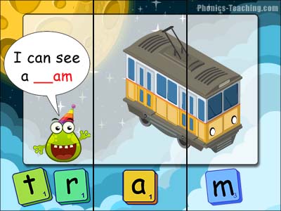 CVC puzzles - am words - tram