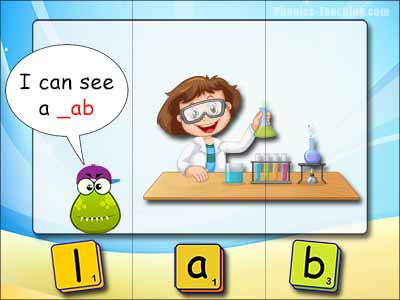 cvc puzzles - ab words - lab