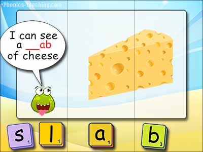 CVC puzzles - ab words - slab