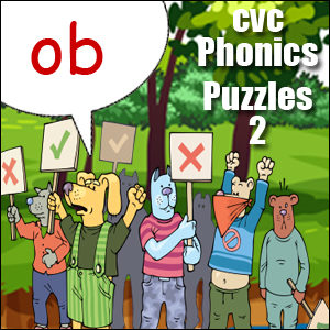 cvc ob phonics word family 2