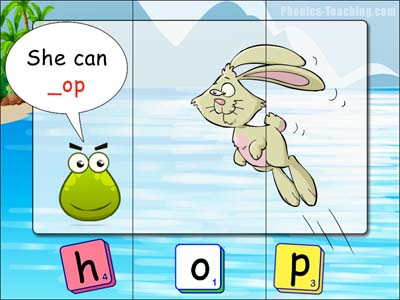 CVC puzzles - op words - hop