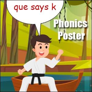 Phonics Poster Words ends with que says k